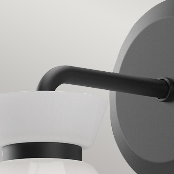 Elstead Halston Wandleuchte E14 Mattes Schwarz Opal