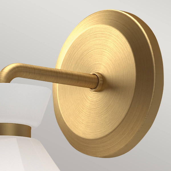 Elstead Halston Wandleuchte E14 Gebürstete Goldoptik Opal