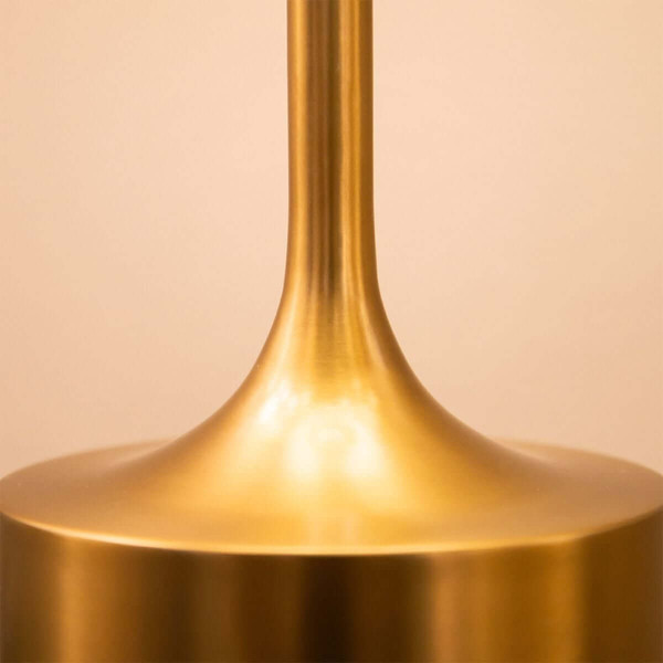 Elstead Issa Stehleuchte E27 Gold gebürstet Alu Stahl Leinenschirm 156cm