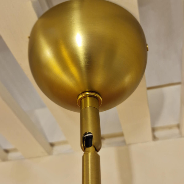 Elstead Jude Pendelleuchte E27 Gebürstete Goldoptik Glas klar