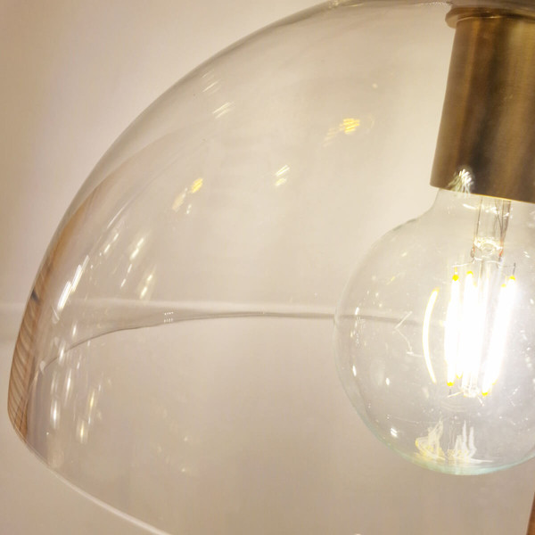 Elstead Jude Deckenleuchte E27 Gebürstete Goldoptik Glas klar