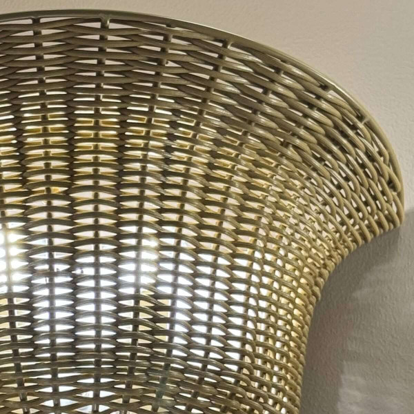 Elstead Kai Wandleuchte 2-flammig E14 Gold gebürstet Alu Rattan 25cm