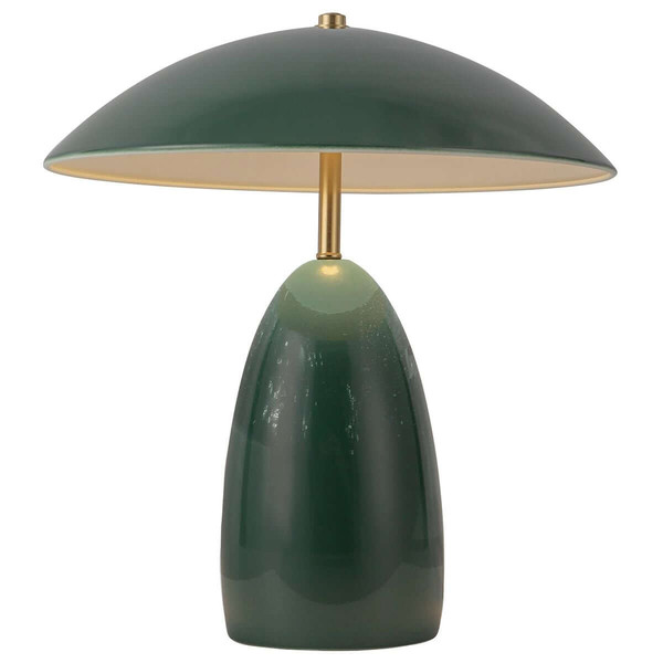 Elstead Poppy LED Tischleuchte dimmbar warmweiss 8W Tannengrün Alu Stahl 35cm