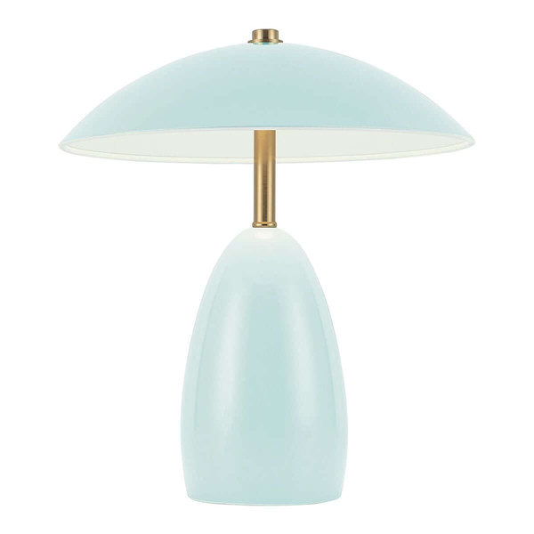 Elstead Poppy LED Akku-Tischleuchte dimmbar warmweiss 3W Hellblau Alu Stahl 27cm