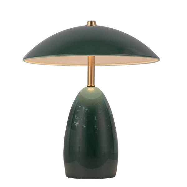 Elstead Poppy LED Akku-Tischleuchte dimmbar warmweiss 3W Tannengrün Alu Stahl 27cm