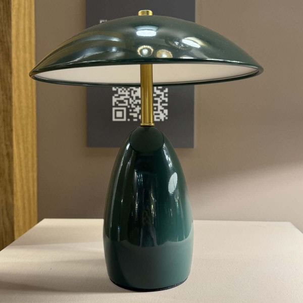Elstead Poppy LED Akku-Tischleuchte dimmbar warmweiss 3W Tannengrün Alu Stahl 27cm