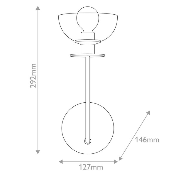 Elstead Sylvia Wandleuchte E14 Mattes Schwarz Glas klar