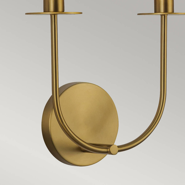 Elstead Sylvia Wandleuchte E14 2-fach Gebürstete Goldoptik Glas klar