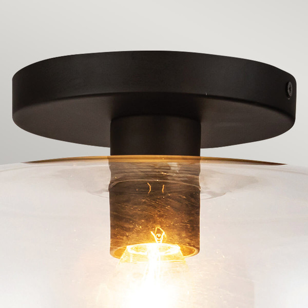 Elstead Sylvia Deckenleuchte E27 Mattes Schwarz Glas klar