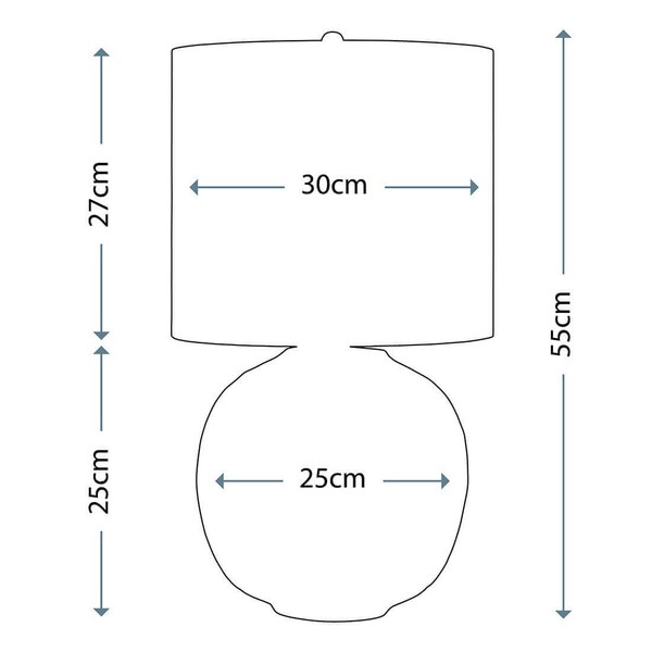 Elstead Blue Globe Tischleuchte E27 Blau Hellgrau, Made in UK