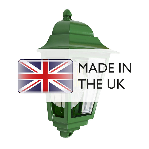Elstead Deco Lane Außenwandleuchte E27 Grün IP44, Made in UK