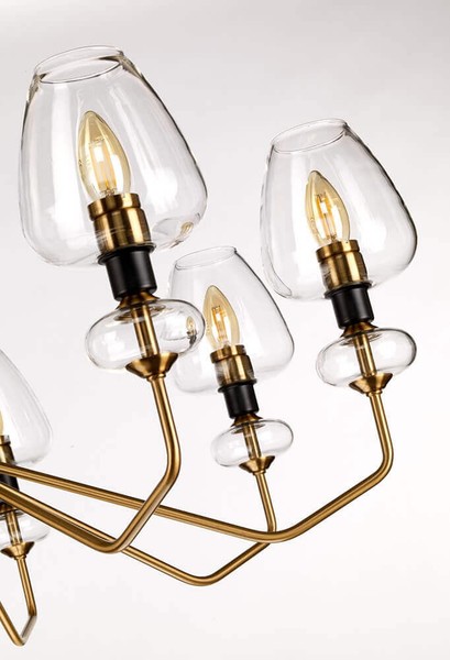 Elstead Armand Kronleuchter E14 8-fach Gealtertes Messing, schwarz