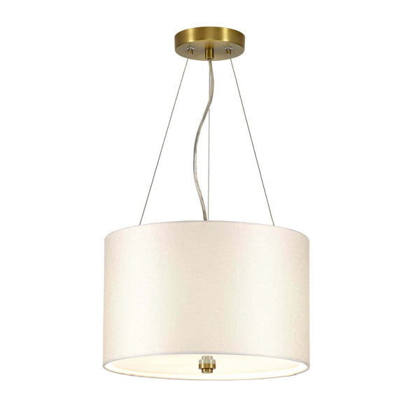 Elstead Pearce Hängeleuchte E27 3-fach 35cm Gealtertes Messing Elfenbein