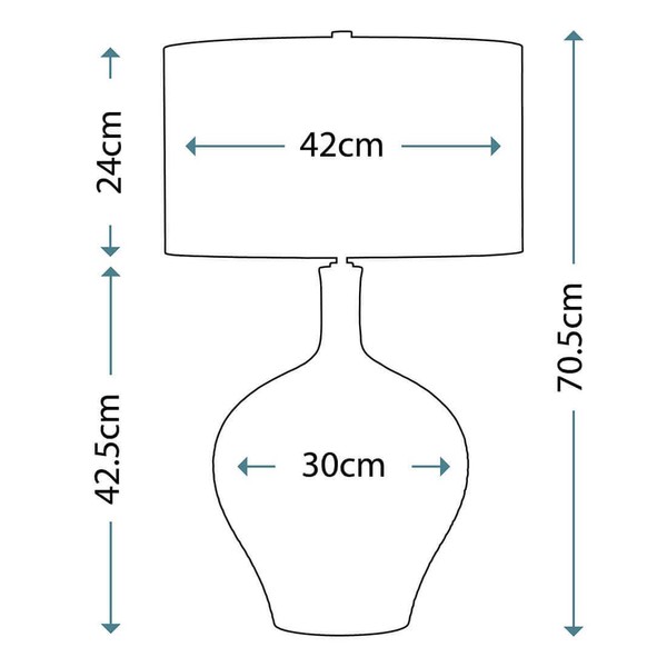 Elstead Eden Park Tischleuchte E27 Grün, türkis und gold Creme, Made in UK