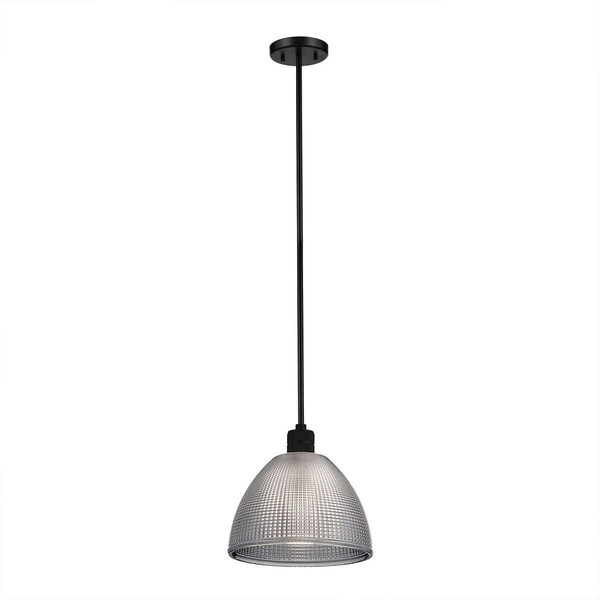 Elstead Hampstead Pendel- und Deckenleuchte E27 Schwarz Stahl Rauchglas Ø25cm Made in UK