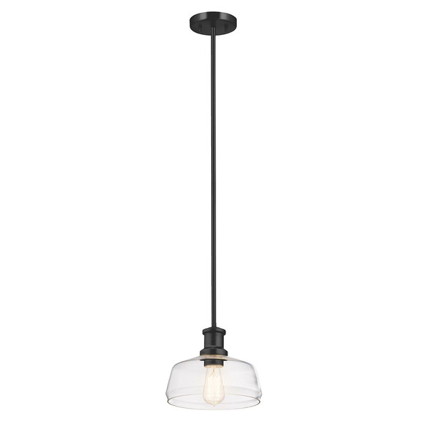 Elstead Notting Hill Pendel- und Deckenleuchte E27 Graphit Stahl Klarglas Ø25cm Made in UK