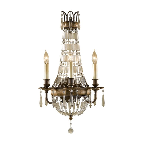 Elstead Bellini Wandleuchte E14 3-fach Oxidierte Bronze, Britische Bronze