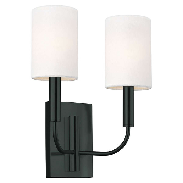 Elstead Brianna Wandleuchte 2-flammig E14 Schwarz Stahl 36cm