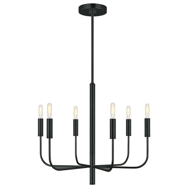 Elstead Brianna Kronleuchter 6-flammig E14 Schwarz Stahl Ø61cm