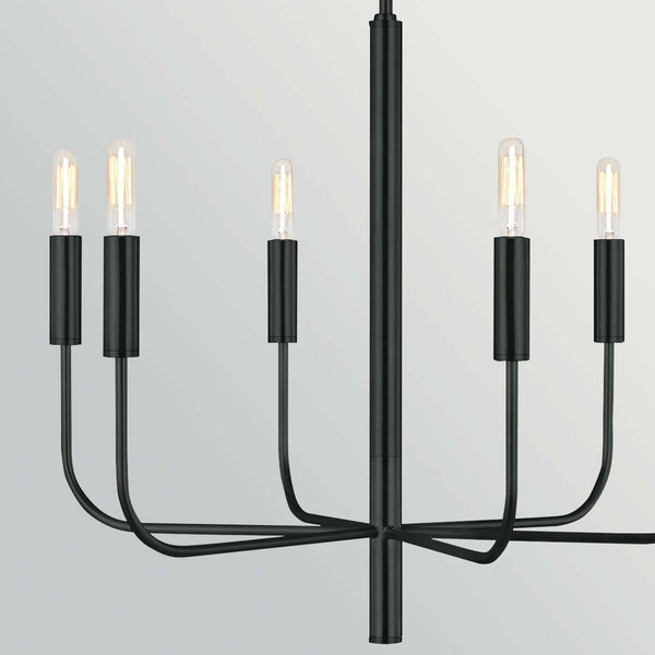 Elstead Brianna Kronleuchter 6-flammig E14 Schwarz Stahl Ø61cm