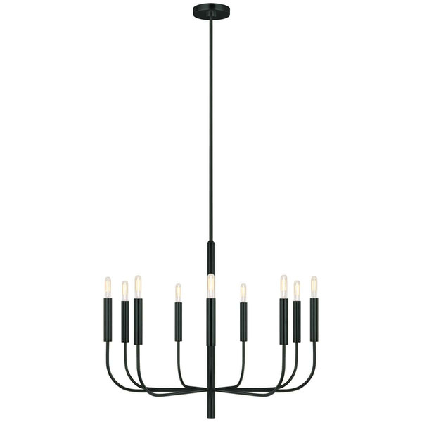Elstead Brianna Kronleuchter 9-flammig E14 Schwarz Stahl Ø76cm