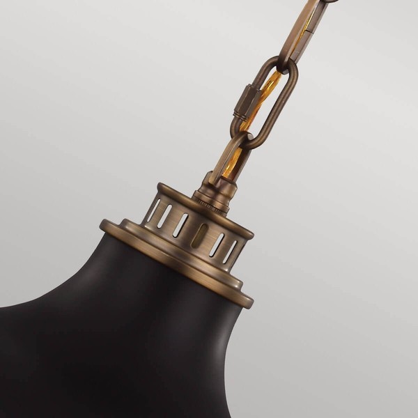 Elstead Cadence Hängeleuchte E27 2-fach Dunkles antikes Messing, mattschwarz