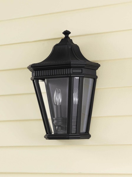 Elstead Cotswold Lane Außen-Wandleuchte E14 2-fach 41cm Schwarz IP44