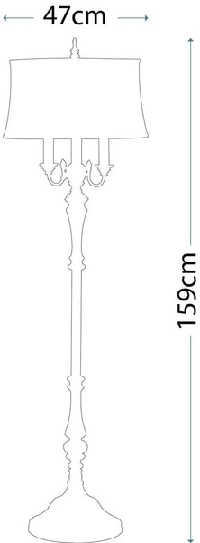 Elstead Gibson Stehleuchte E27 4-fach Cambridge Crackle