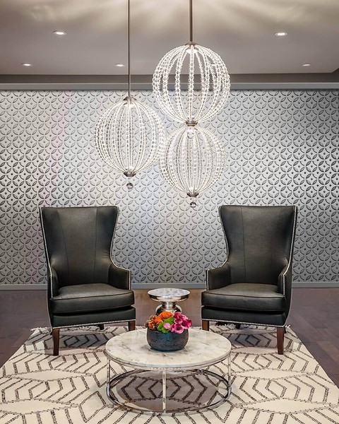 Elstead Oberlin LED Hängeleuchte 2-fach 55cm Satiniertes Nickel