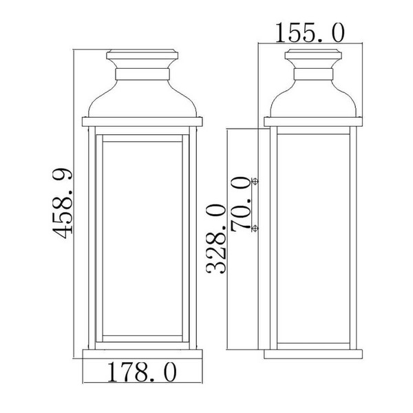 Elstead Pediment Außen-Wandleuchte E14 2-fach 46cm Dunkel gealtertes Kupfer IP44