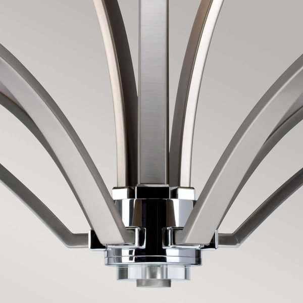 Elstead Prospect Park Kronleuchter E27 9-fach Satin Nickel, Chrom