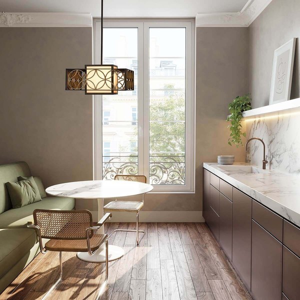 Elstead Remy Kronleuchter E27 Heritage Bronze, parisserie Gold