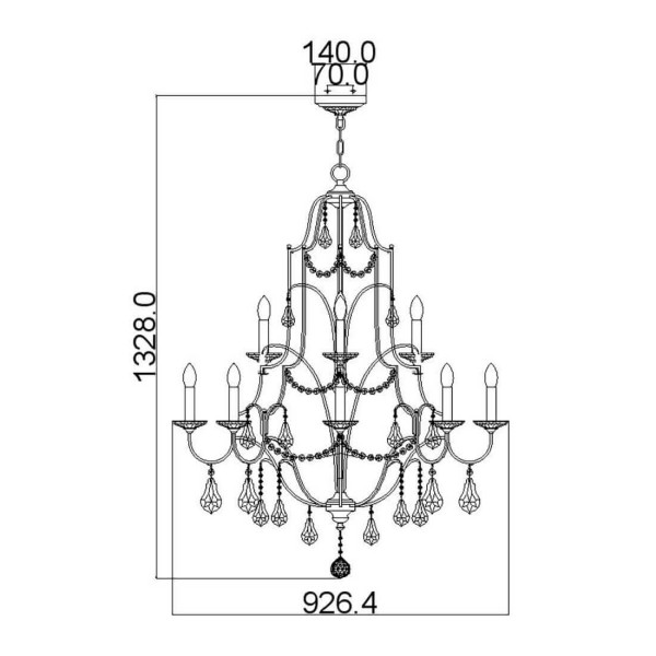 Elstead Valentina Kronleuchter E14 12-fach Oxidierte Bronze