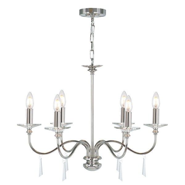 Elstead Finsbury Park Kronleuchter E14 6-fach Poliertes Nickel