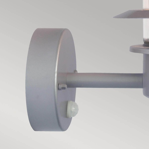 Elstead Helsingor Außen-Wandleuchte Sensor E27 24cm Edelstahl, silber IP44