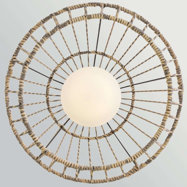 Elstead Arlen Außen-Pendelleuchte E27 IP44 Schwarz Stahl Rattan-Optik Ø61cm