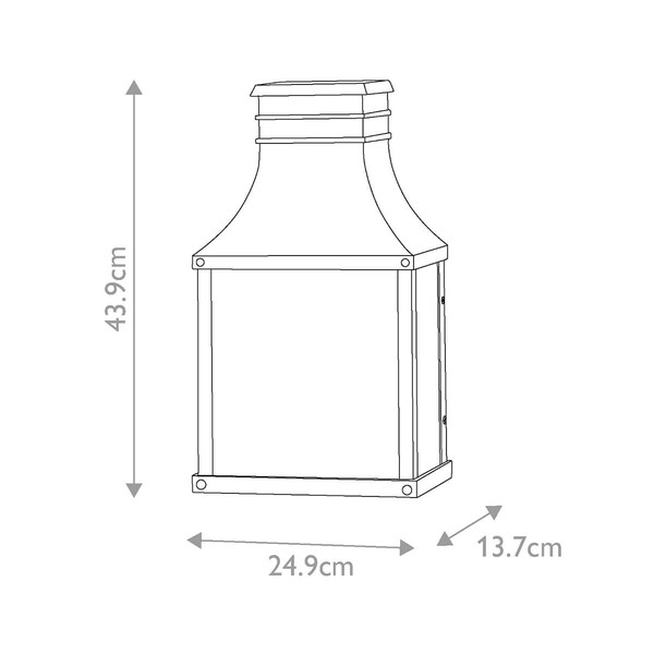 Elstead Beacon Hill Außenwandleuchte E14 2-fach Museum Schwarz IP44 flach