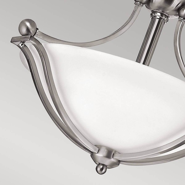 Elstead Bolla Deckenleuchte E27 2-fach 36cm Nickel gebürstet