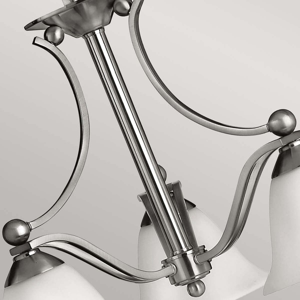 Elstead Bolla Kronleuchter E27 3-fach Nickel gebürstet