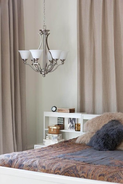 Elstead Bolla Kronleuchter E27 5-fach Nickel gebürstet