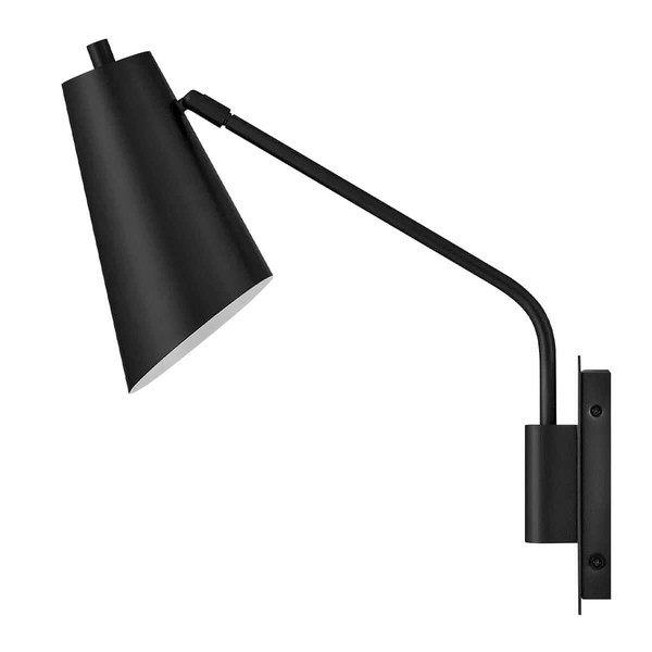 Elstead Bray Wandleuchte E27 schwenkbar Schwarz Stahl 43cm