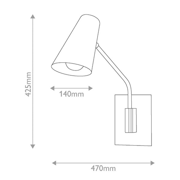 Elstead Bray Wandleuchte E27 schwenkbar Messing lackiert Stahl 43cm