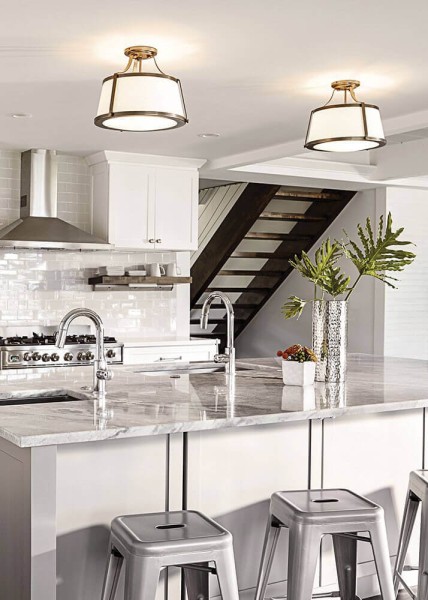 Elstead Charlotte Deckenleuchte E27 3-fach Gebürstetes Karamell