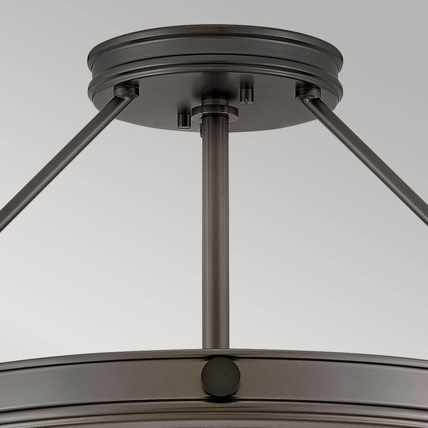 Elstead Collier Deckenleuchte E14 4-fach Schwarzes Oxid Glas klar mit Luftbläschen