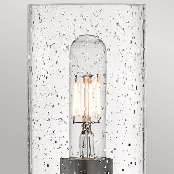 Elstead Collier Wandleuchte E27 Schwarzes Oxid Glas mit Luftbläschen