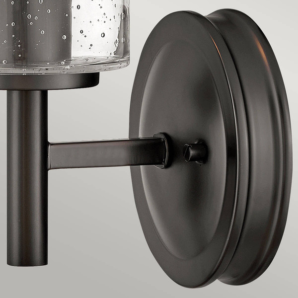 Elstead Collier Wandleuchte E27 Schwarzes Oxid Glas mit Luftbläschen