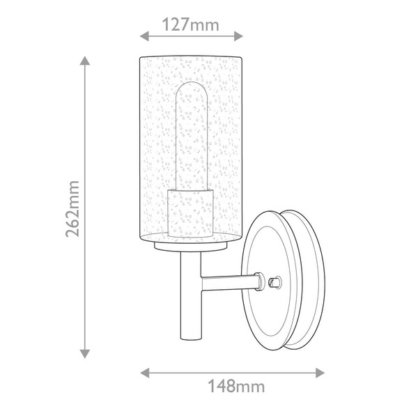 Elstead Collier Wandleuchte E27 Schwarzes Oxid Glas mit Luftbläschen