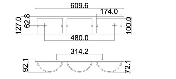 Elstead Daphne LED Wandleuchte G9 3-fach Poliertes Chrom IP44