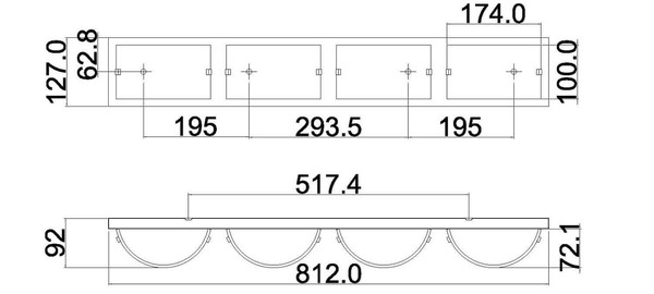 Elstead Daphne LED Wandleuchte G9 4-fach Poliertes Chrom IP44