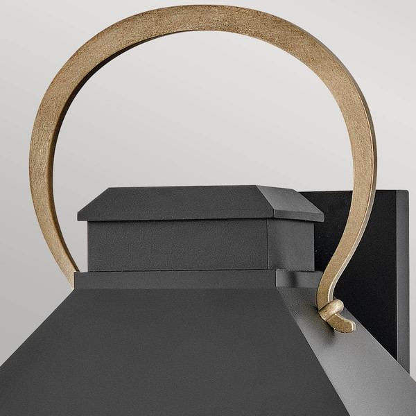 Elstead Dawson Außenwandleuchte E14 2-fach Schwarz mit brünierten Bronze Akzenten Klar IP44